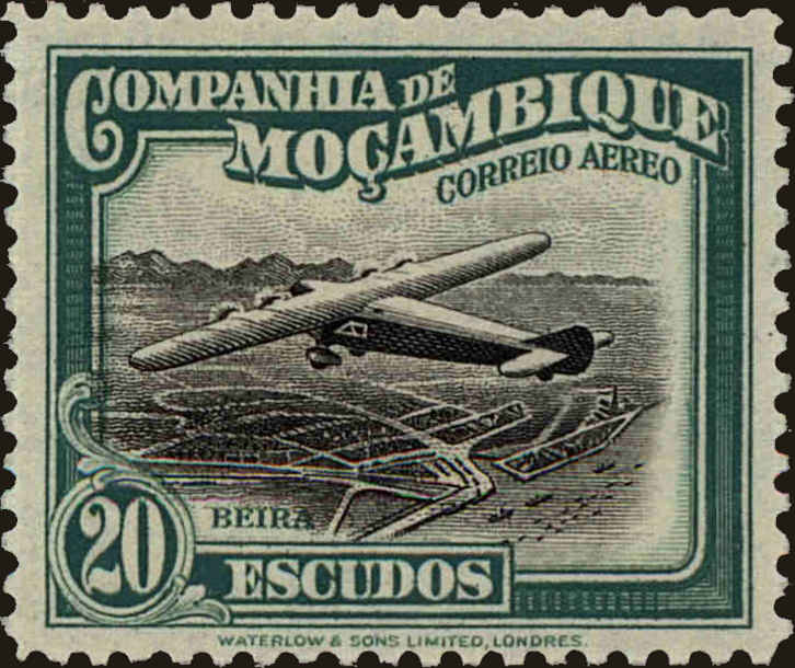 Front view of Mozambique Company C15 collectors stamp