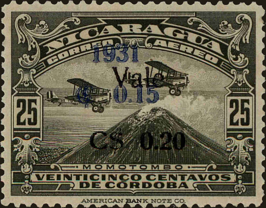 Front view of Nicaragua C14 collectors stamp