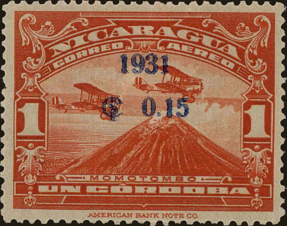 Front view of Nicaragua C17 collectors stamp