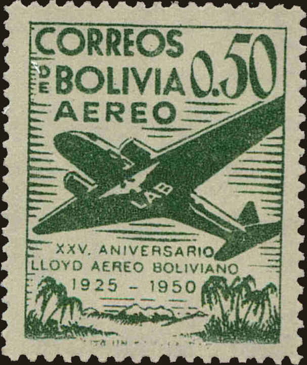 Front view of Bolivia C132 collectors stamp