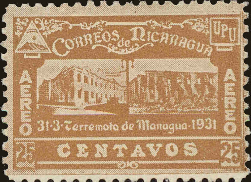 Front view of Nicaragua C22 collectors stamp
