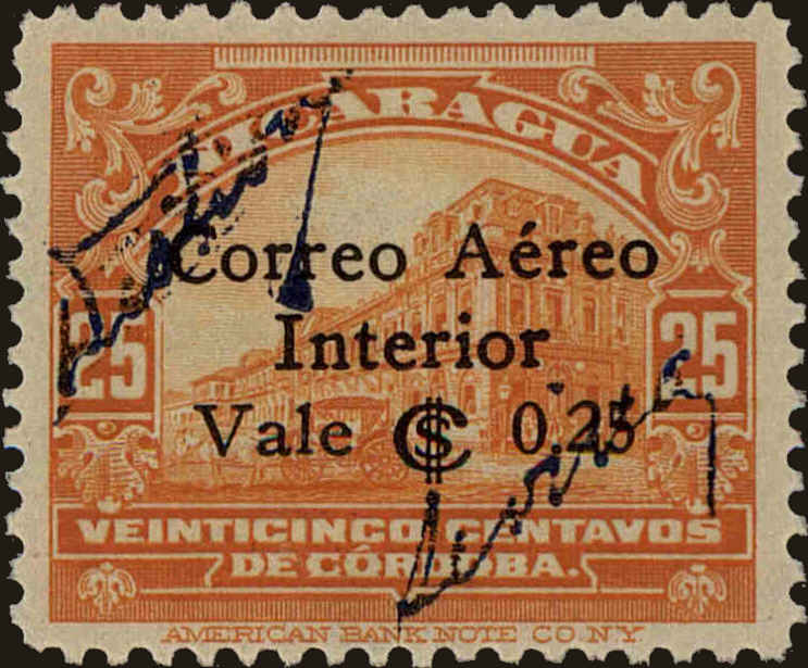Front view of Nicaragua C101 collectors stamp
