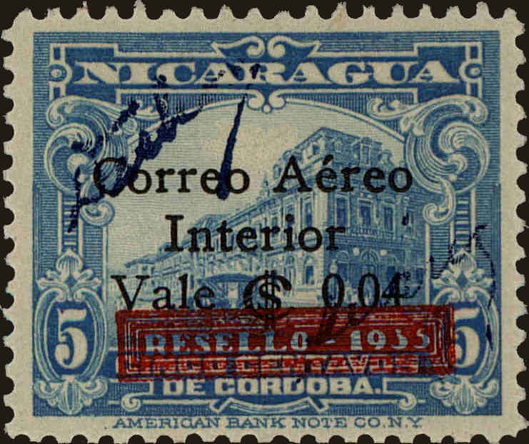 Front view of Nicaragua C158 collectors stamp