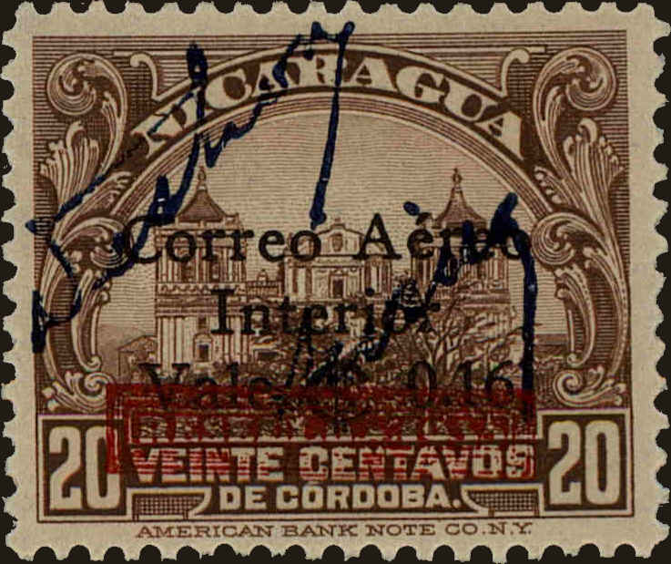 Front view of Nicaragua C162 collectors stamp