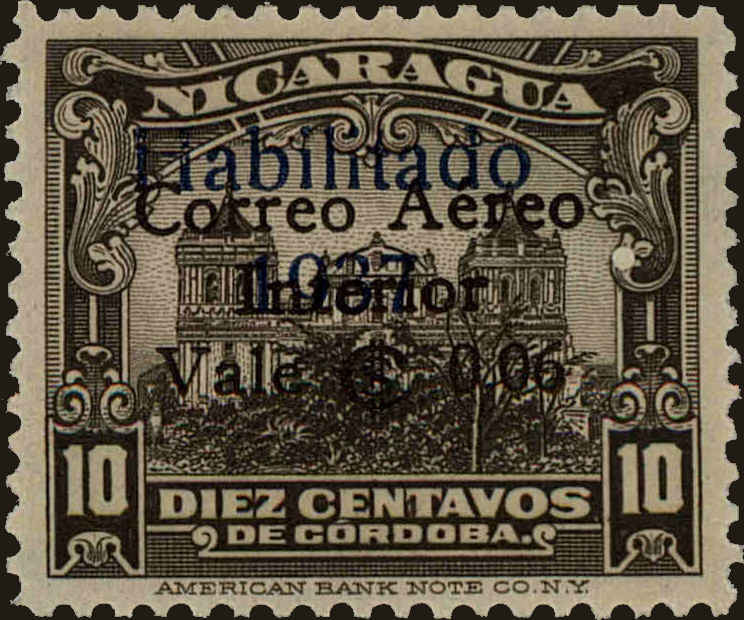 Front view of Nicaragua C180 collectors stamp