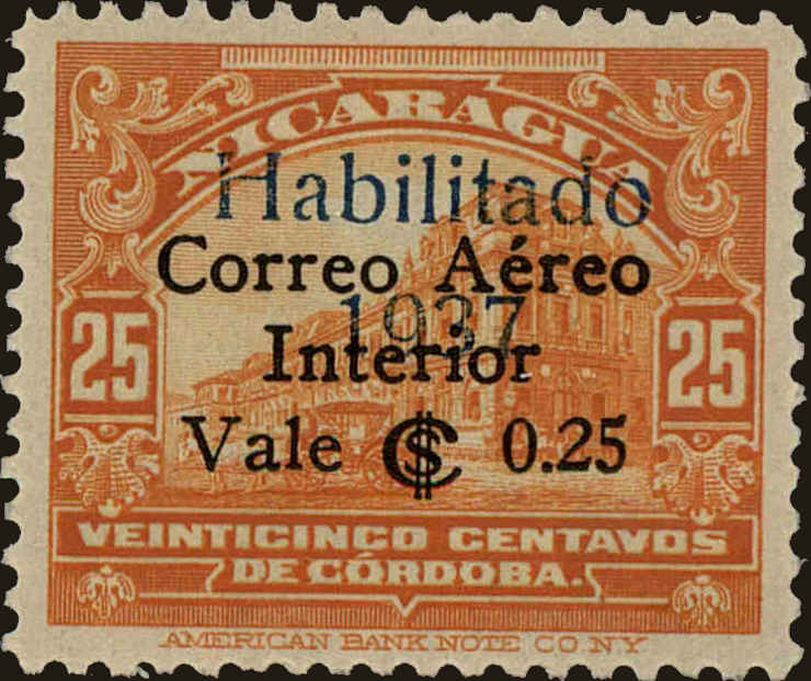 Front view of Nicaragua C184 collectors stamp