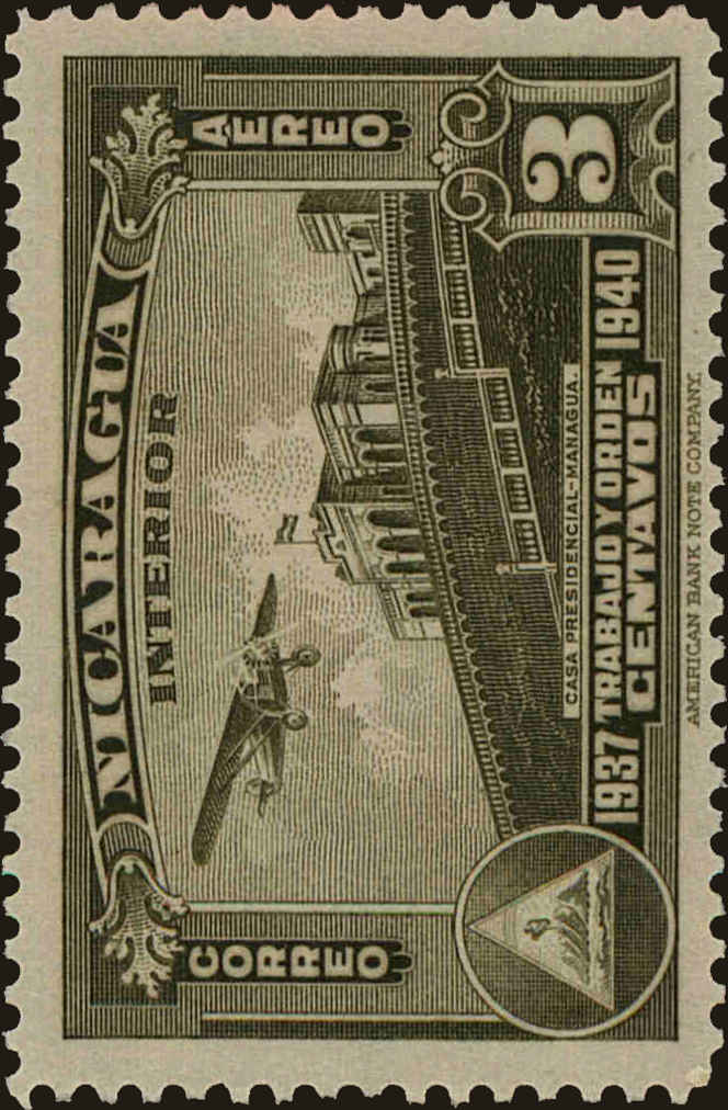 Front view of Nicaragua C195 collectors stamp