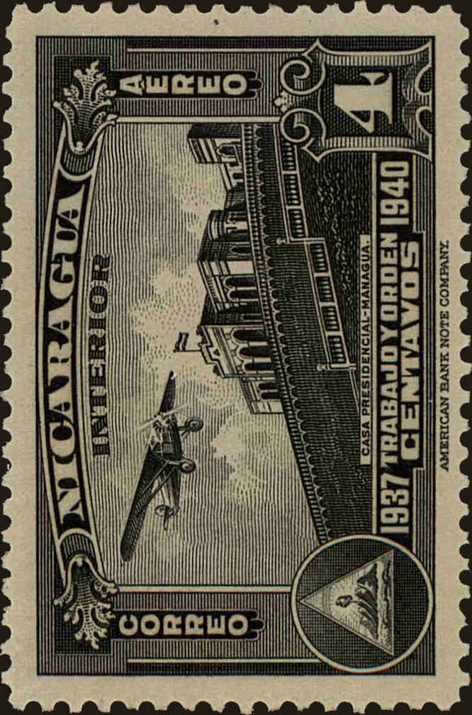 Front view of Nicaragua C196 collectors stamp