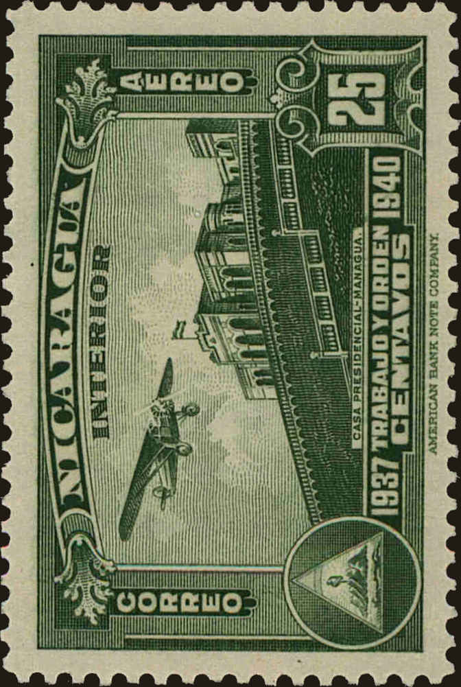 Front view of Nicaragua C202 collectors stamp