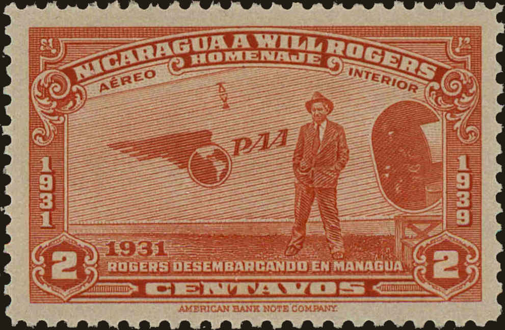 Front view of Nicaragua C237 collectors stamp