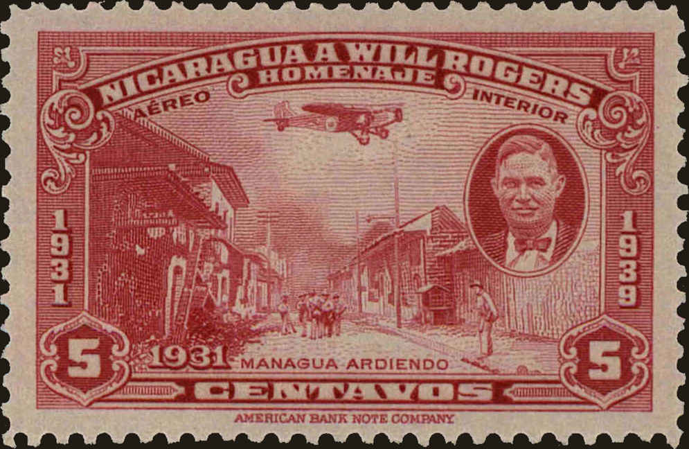 Front view of Nicaragua C240 collectors stamp