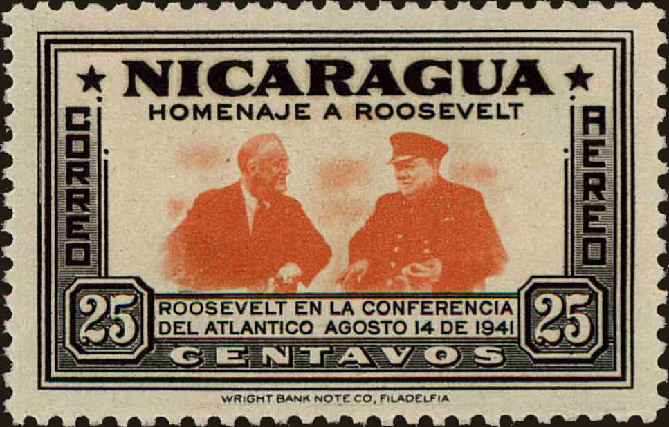 Front view of Nicaragua C272 collectors stamp