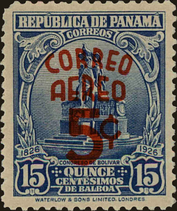Front view of Panama C33 collectors stamp