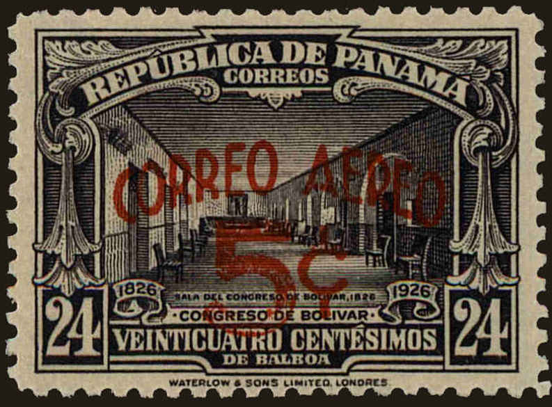 Front view of Panama C36 collectors stamp