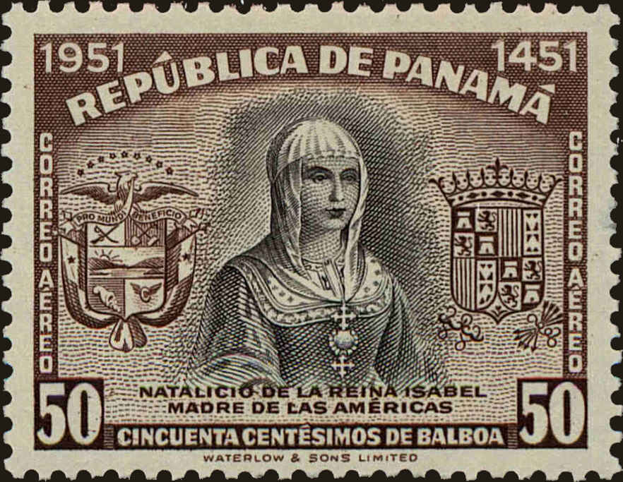 Front view of Panama C135 collectors stamp