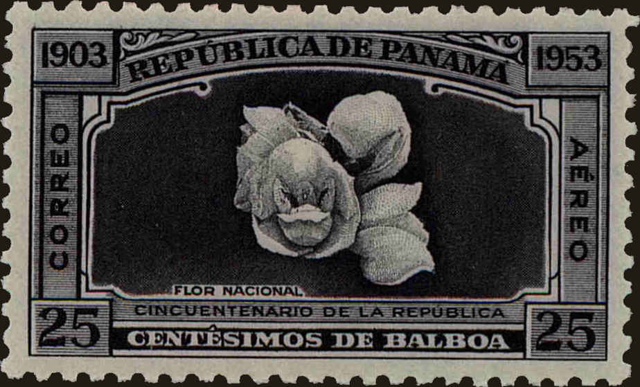 Front view of Panama C143 collectors stamp
