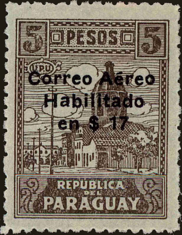 Front view of Paraguay C18 collectors stamp