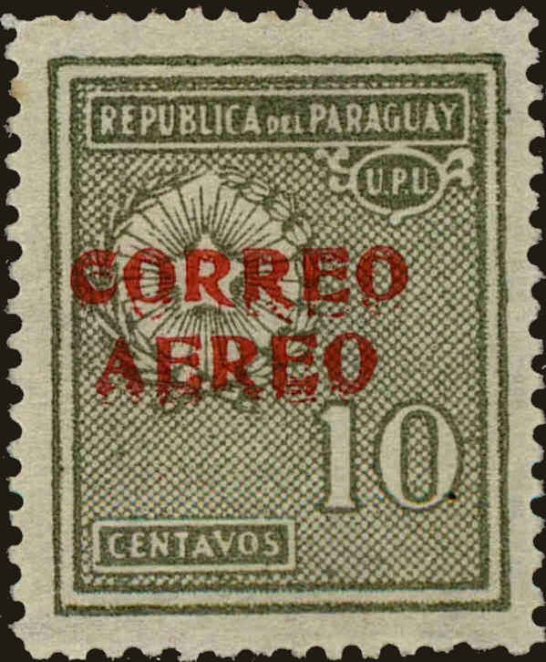 Front view of Paraguay C25 collectors stamp