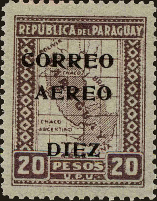 Front view of Paraguay C35 collectors stamp