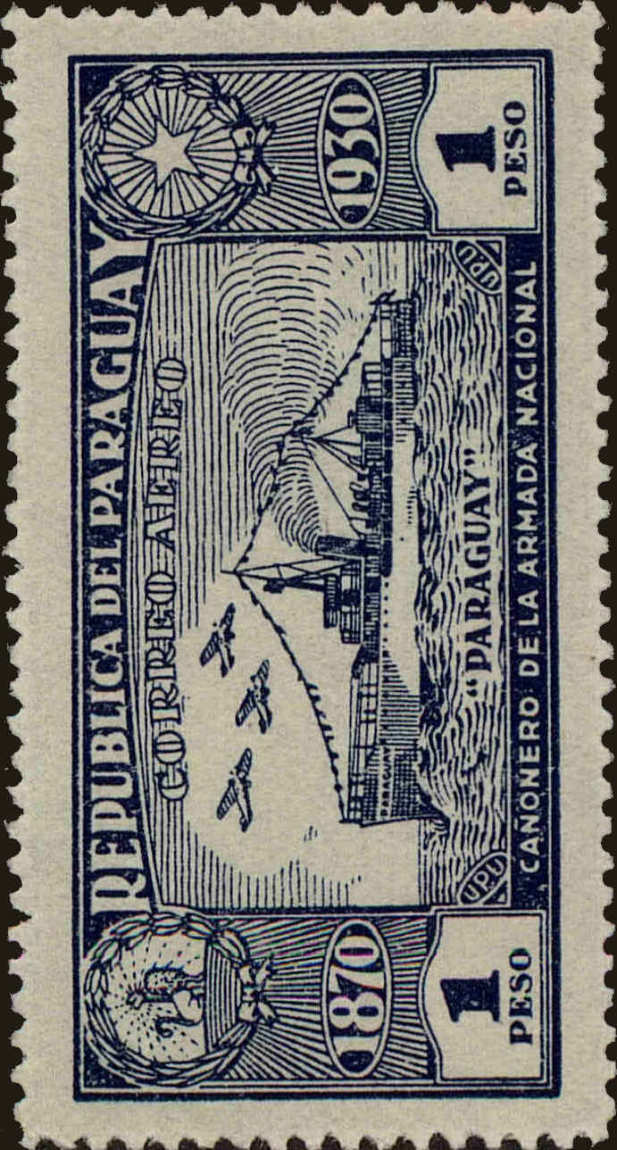 Front view of Paraguay C40 collectors stamp
