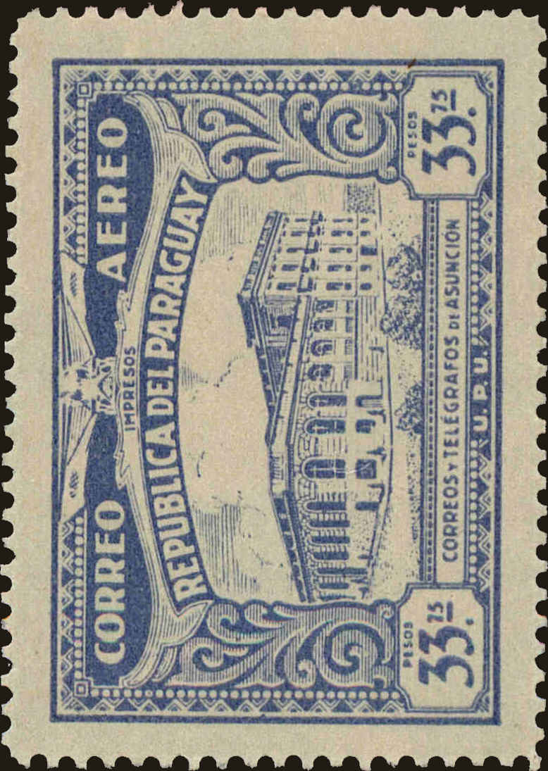 Front view of Paraguay C84 collectors stamp