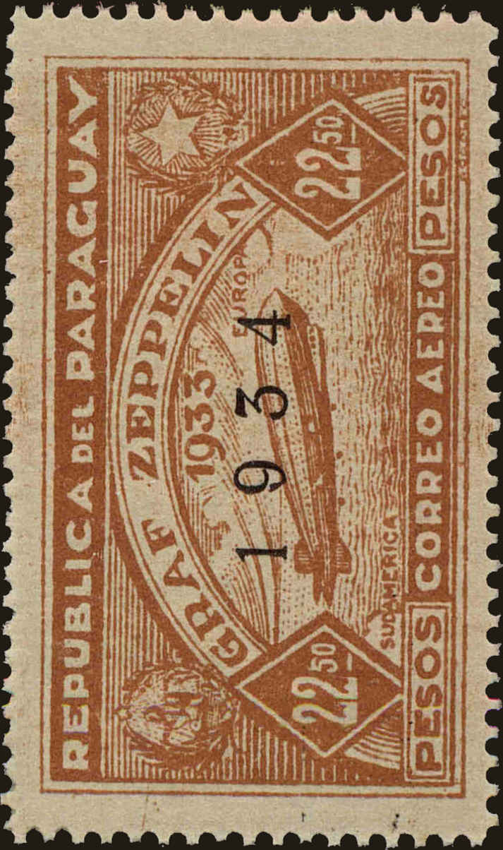 Front view of Paraguay C91 collectors stamp
