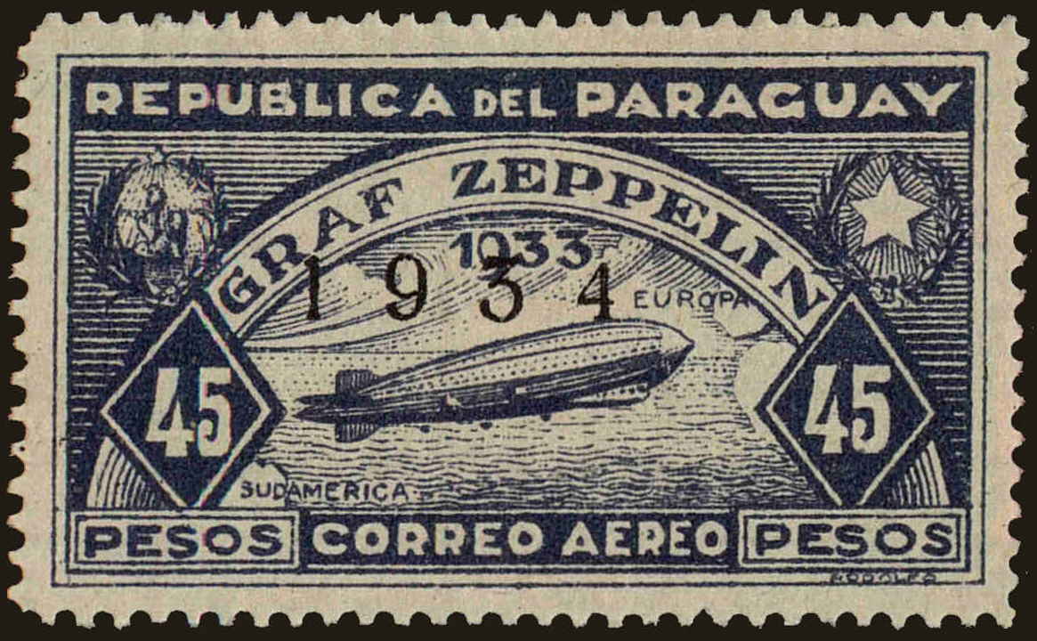 Front view of Paraguay C92 collectors stamp