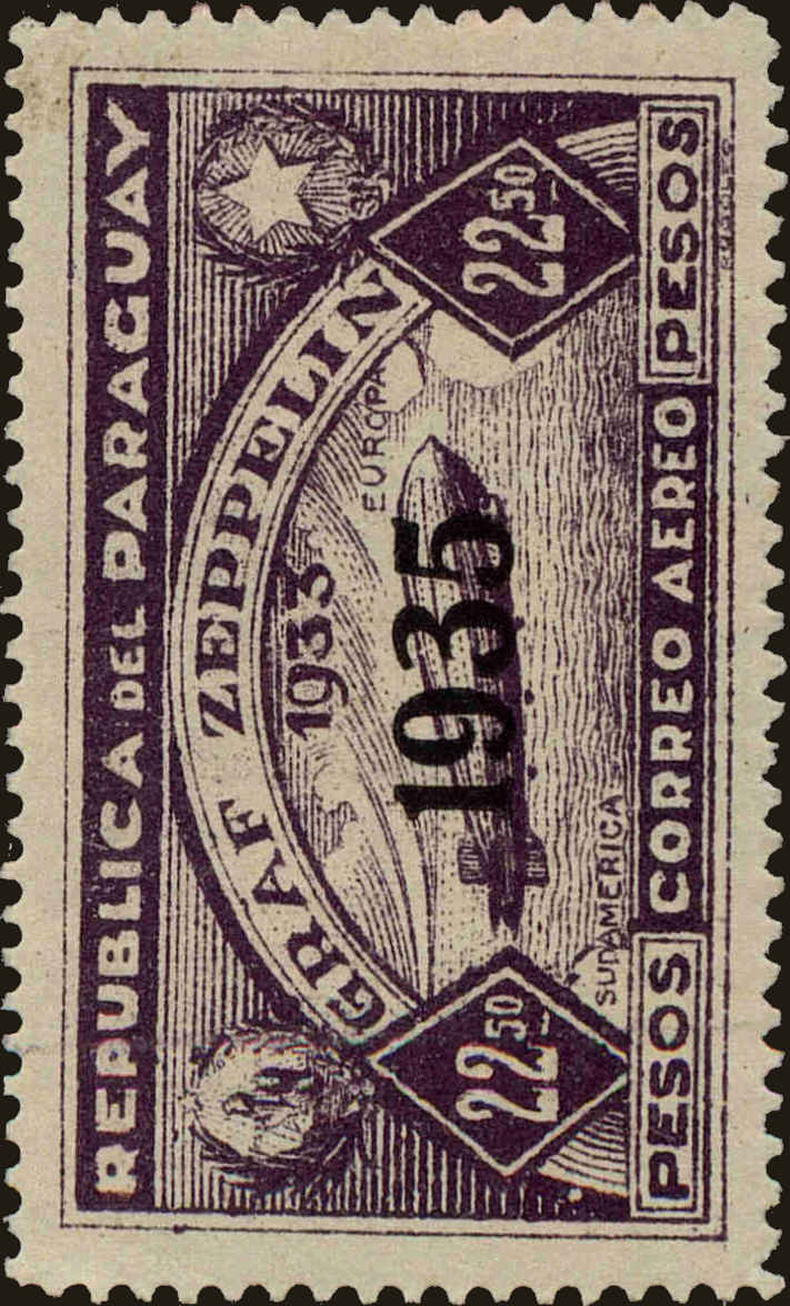Front view of Paraguay C96 collectors stamp