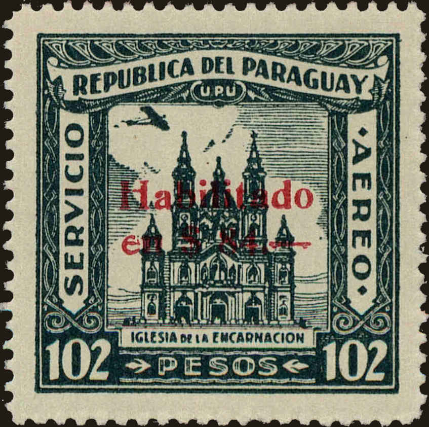 Front view of Paraguay C109 collectors stamp