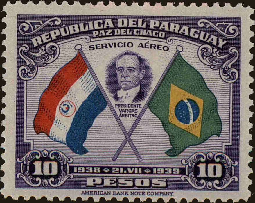 Front view of Paraguay C116 collectors stamp