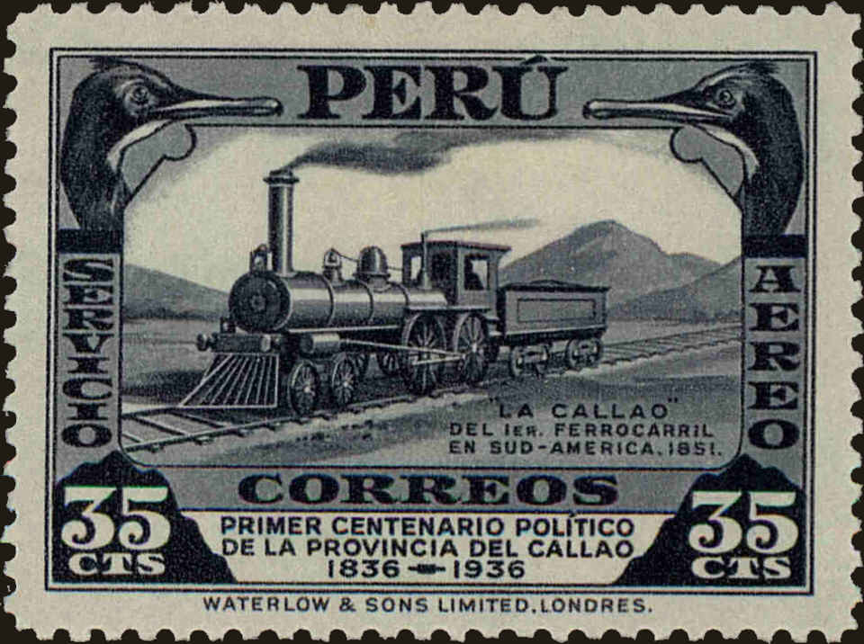 Front view of Peru C13 collectors stamp