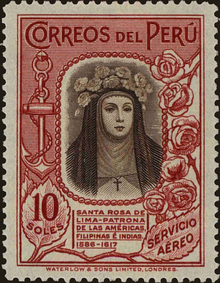 Front view of Peru C39 collectors stamp