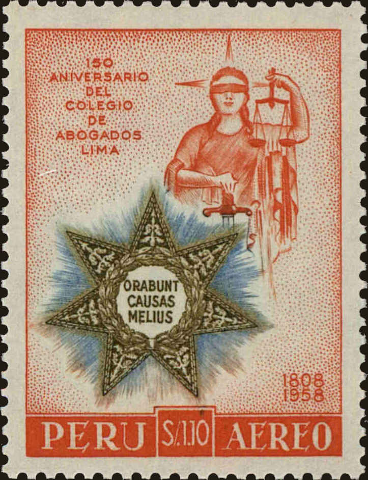 Front view of Peru C155 collectors stamp