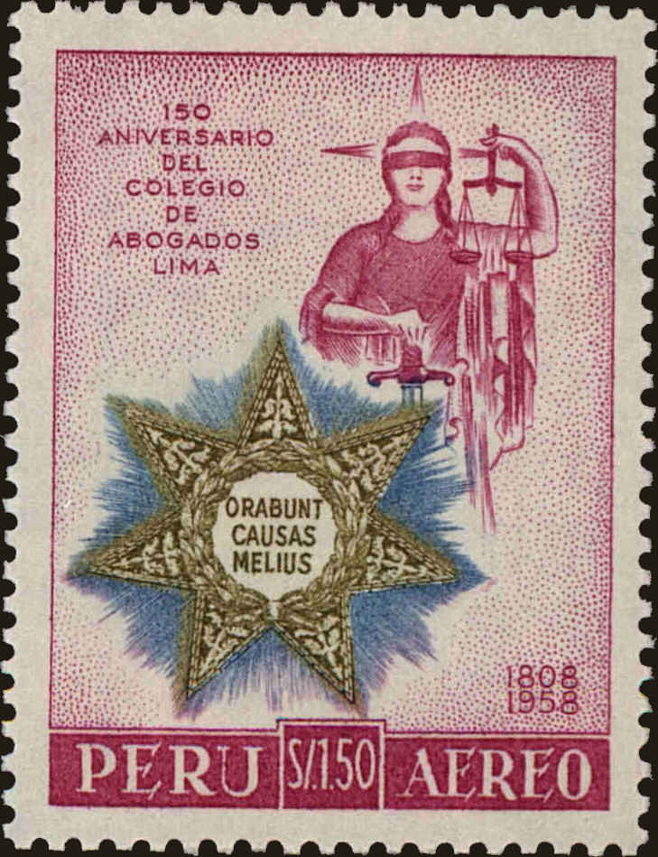 Front view of Peru C157 collectors stamp