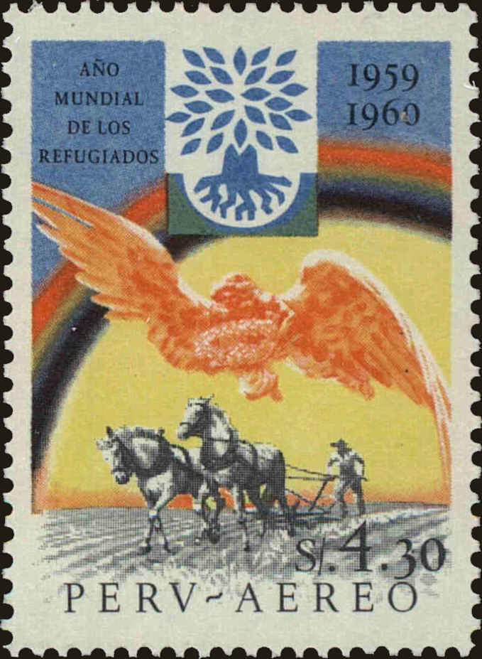 Front view of Peru C164 collectors stamp