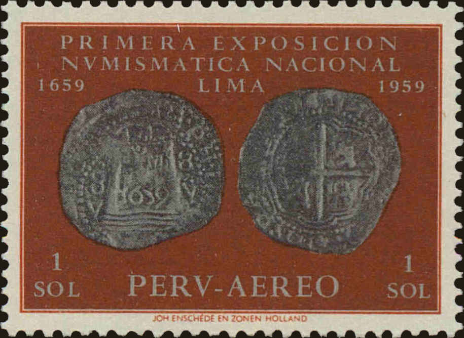 Front view of Peru C166 collectors stamp
