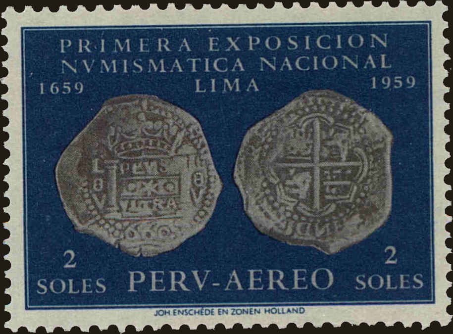 Front view of Peru C167 collectors stamp
