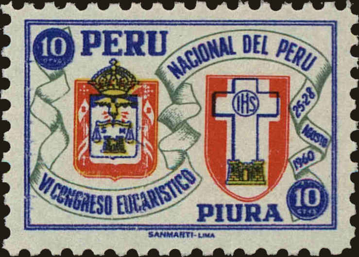 Front view of Peru RA37 collectors stamp