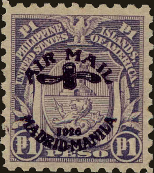 Front view of Philippines (US) C17 collectors stamp