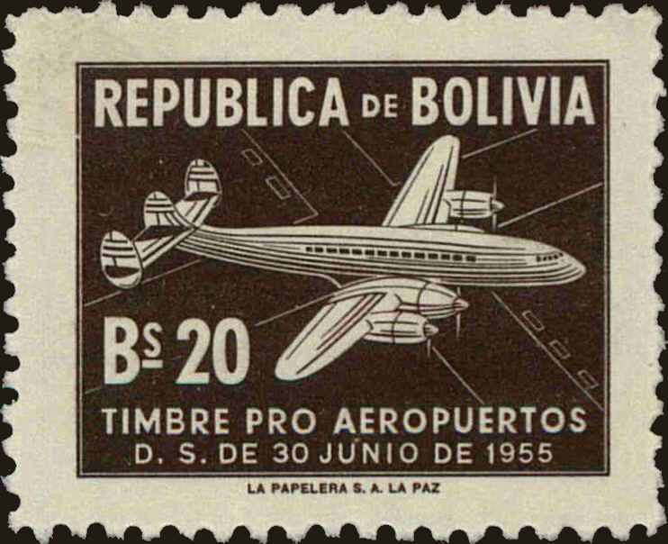 Front view of Bolivia RA26 collectors stamp