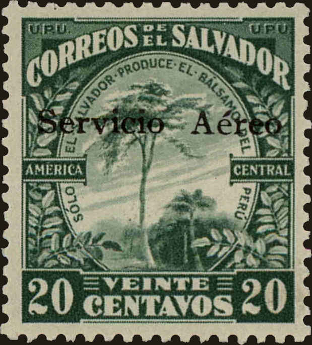 Front view of Salvador, El C1 collectors stamp