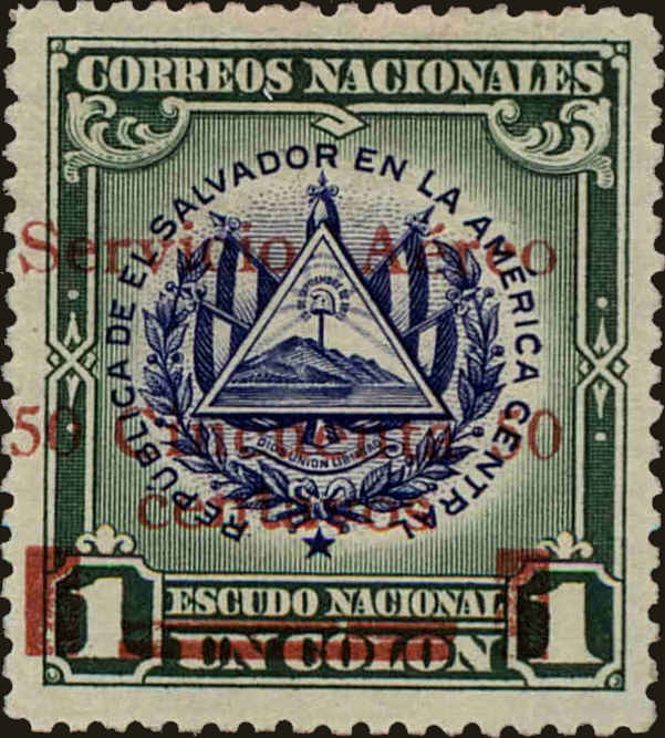 Front view of Salvador, El C6 collectors stamp