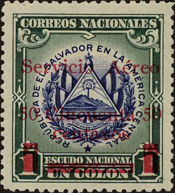 Front view of Salvador, El C10 collectors stamp