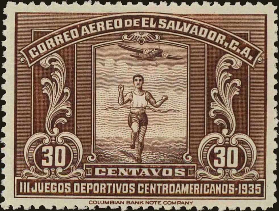 Front view of Salvador, El C38 collectors stamp