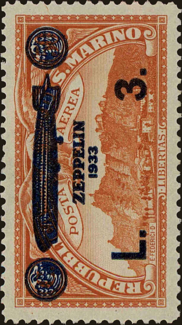 Front view of San Marino C11 collectors stamp