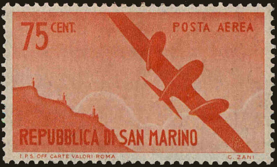 Front view of San Marino C42 collectors stamp