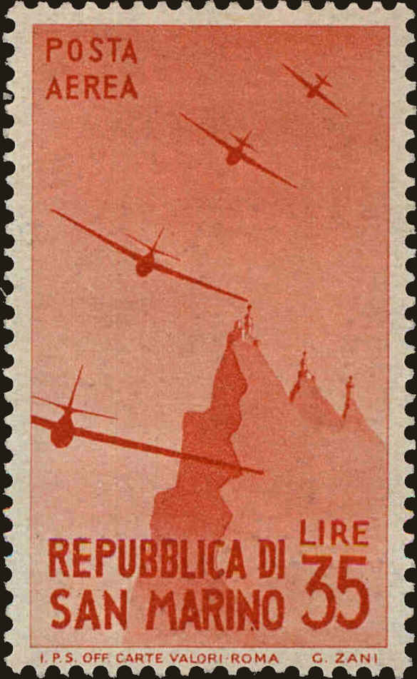Front view of San Marino C49 collectors stamp