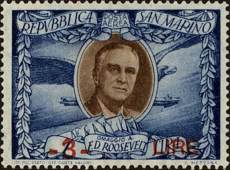 Front view of San Marino C51I collectors stamp