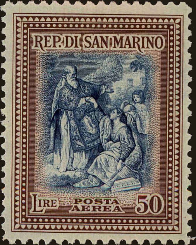 Front view of San Marino C53 collectors stamp