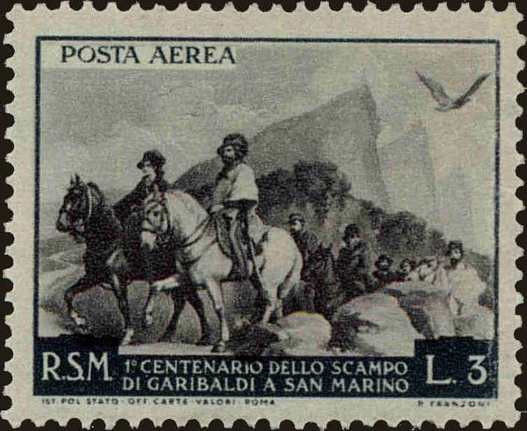 Front view of San Marino C58 collectors stamp